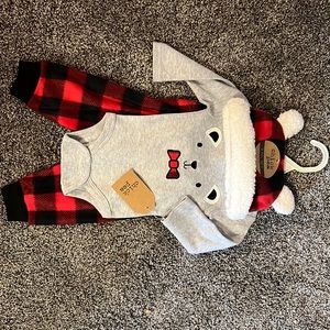 Chick Pea 3 piece Christmas 0-3 month outfit